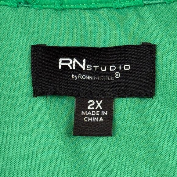 R.N Studio By Ronni Women's Pullover Lined Green Eyelet Dress Size 2X NWT $99.00 - Picture 9 of 13